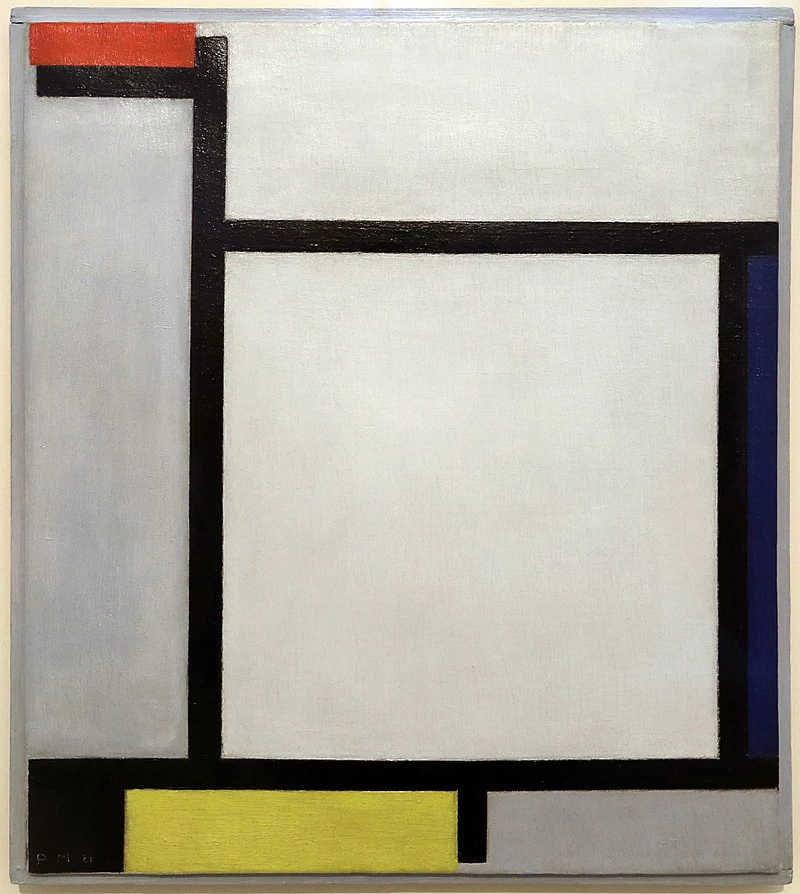 Composizione con rosso, blu, nero, giallo e grigio, 1921
